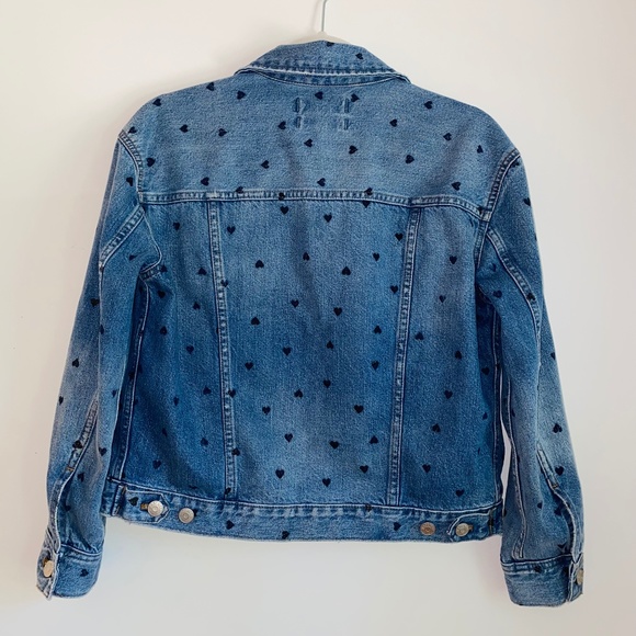 Madewell Boxy Crop Jean Jacket with Hearts - Picture 4 of 4